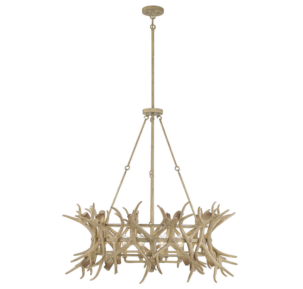 Savoy House - Eight Light Chandelier - Daniels - Natural Antler- Union Lighting Luminaires Decor