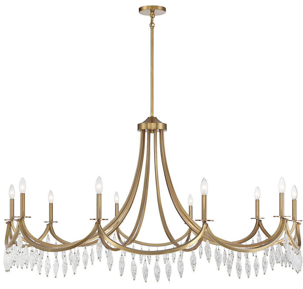 Savoy House - Ten Light Chandelier - Kameron - Warm Brass- Union Lighting Luminaires Decor