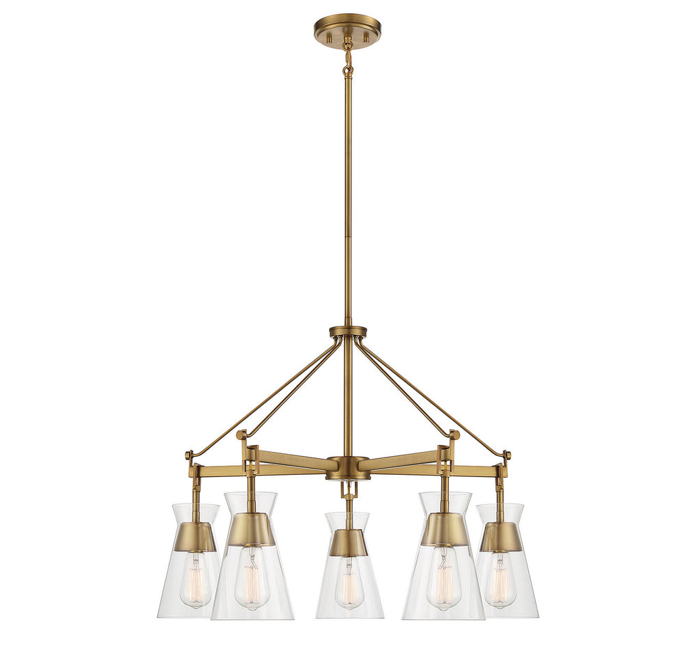Savoy House Canada - Five Light Chandelier - Lakewood - Warm Brass- Union Lighting Luminaires Decor