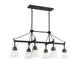 Savoy House - Six Light Linear Chandelier - Lakewood - Matte Black- Union Lighting Luminaires Decor