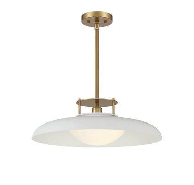 Savoy House - One Light Pendant - Gavin - White with Warm Brass Accents- Union Lighting Luminaires Decor
