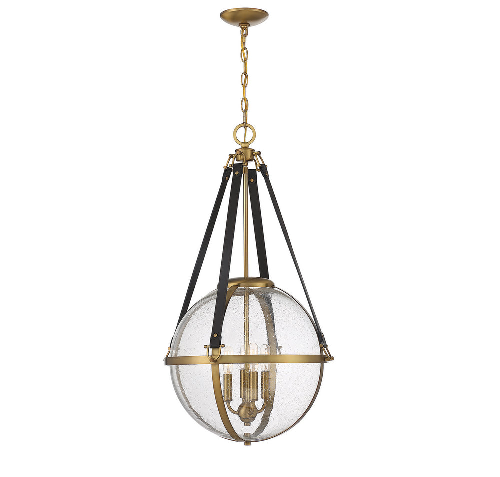 Savoy House - Four Light Pendant - Bozeman - Warm Brass- Union Lighting Luminaires Decor