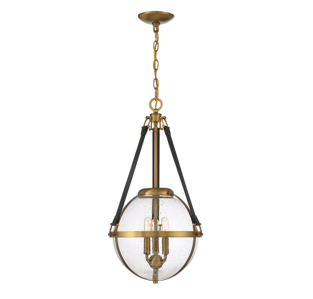 Savoy House - Three Light Pendant - Bozeman - Warm Brass- Union Lighting Luminaires Decor