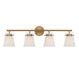 Savoy House - Four Light Bathroom Vanity - Kaden - Warm Brass- Union Lighting Luminaires Decor