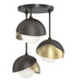 Hubbardton Forge - Three Light Semi-Flush Mount - Brooklyn - Oil Rubbed Bronze- Union Lighting Luminaires Decor