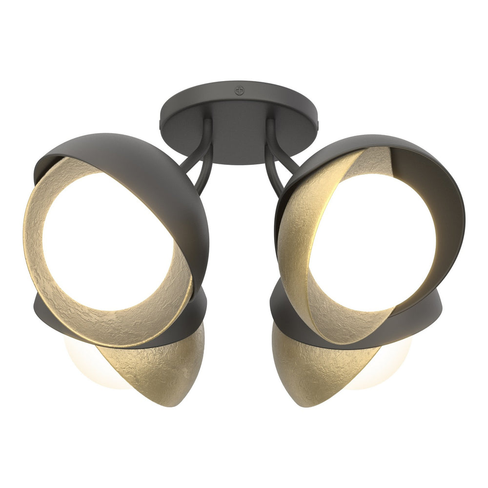 Hubbardton Forge - Four Light Semi-Flush Mount - Brooklyn - Black- Union Lighting Luminaires Decor