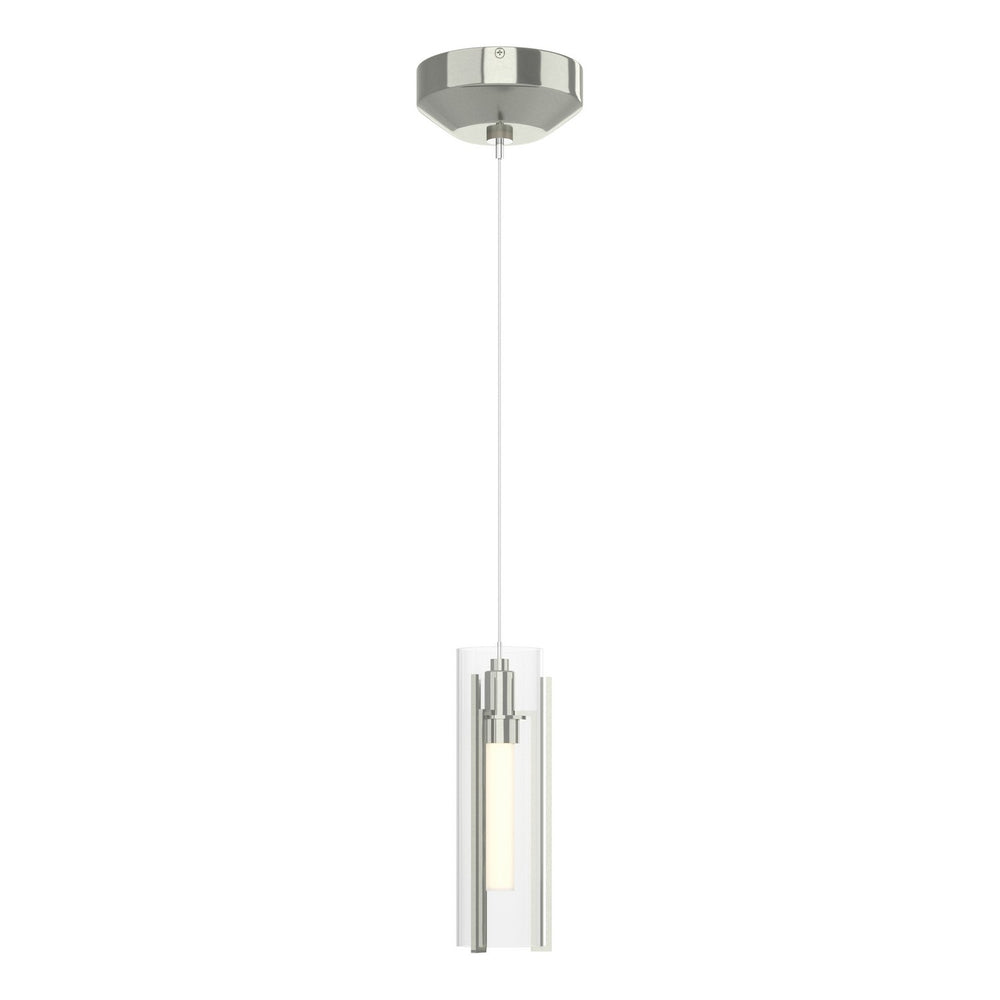 Hubbardton Forge - One Light Mini Pendant - Exos Glass - Sterling- Union Lighting Luminaires Decor