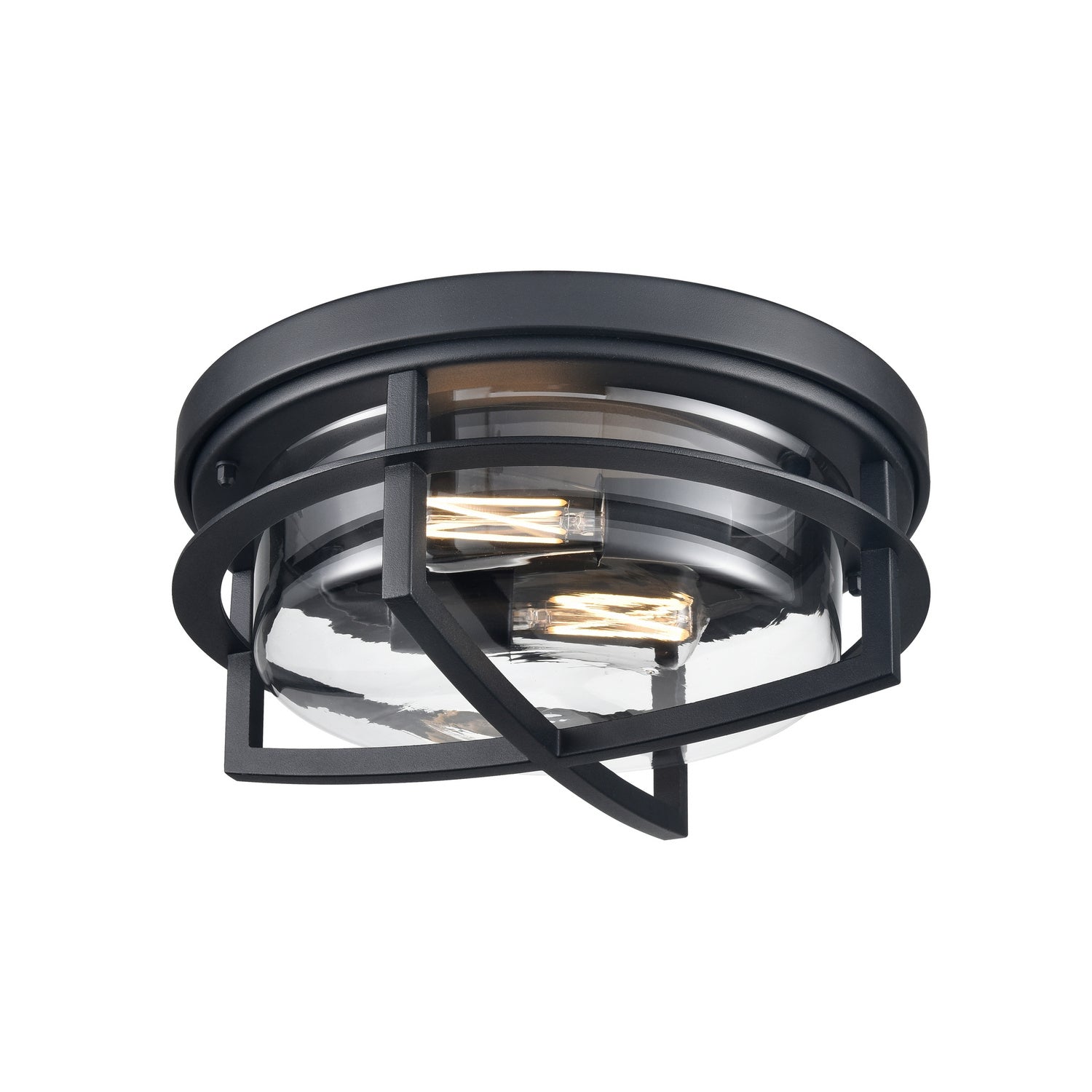 DVI Canada - Two Light Outdoor Flush Mount - Five Points Outdoor - Black With Clear Glass- Union Lighting Luminaires Decor