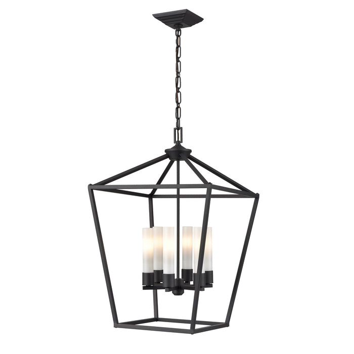 DVI Canada - Six Light Pendant - Lundy'S Lane Outdoor - Black w/Half Opal Glass- Union Lighting Luminaires Decor