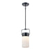 DVI Canada - One Light Pendant - Tuxedo - Ebony And Chrome w/Half Opal Glass- Union Lighting Luminaires Decor