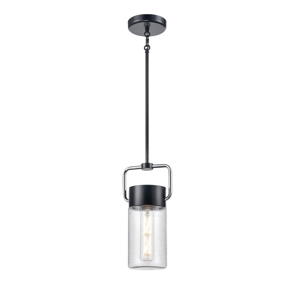 DVI Canada - One Light Pendant - Tuxedo - Ebony And Chrome w/Clear Seedy Glass- Union Lighting Luminaires Decor