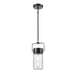 DVI Canada - One Light Pendant - Tuxedo - Ebony And Chrome w/Clear Seedy Glass- Union Lighting Luminaires Decor
