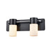 DVI Canada - Two Light Vanity - Tuxedo - Ebony/Chrome w/Half Opal Glass- Union Lighting Luminaires Decor