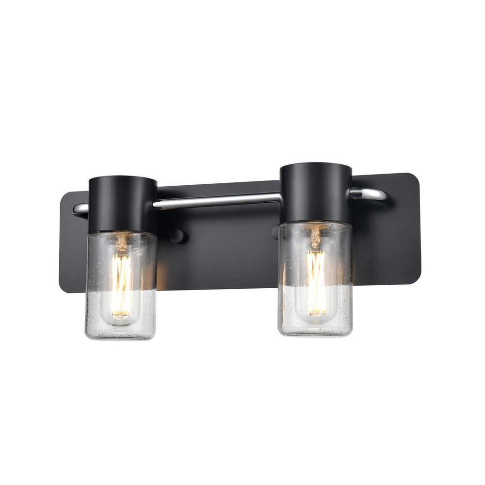 DVI Canada - Two Light Vanity - Tuxedo - Ebony/Chrome w/Clear Seedy Glass- Union Lighting Luminaires Decor
