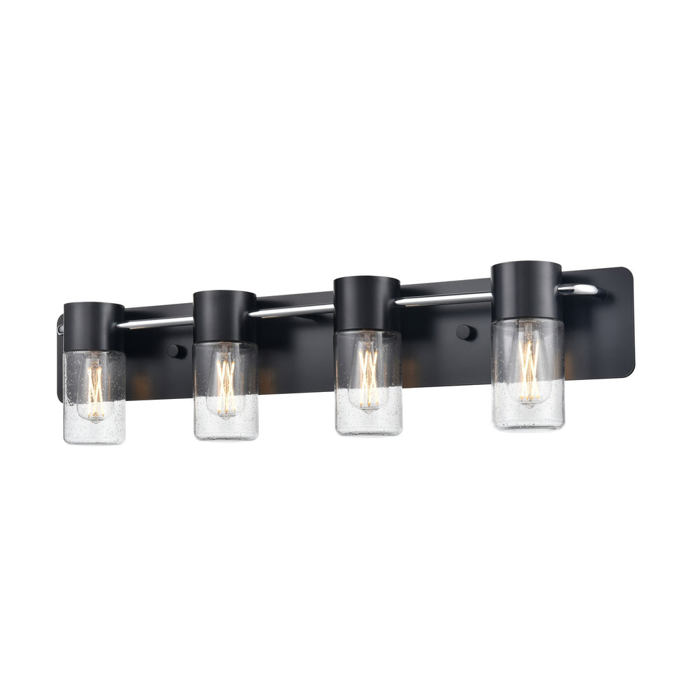 DVI Canada - Four Light Vanity - Tuxedo - Ebony/Chrome w/Clear Seedy Glass- Union Lighting Luminaires Decor