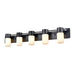 DVI Canada - Five Light Vanity - Tuxedo - Ebony/Chrome w/Half Opal Glass- Union Lighting Luminaires Decor