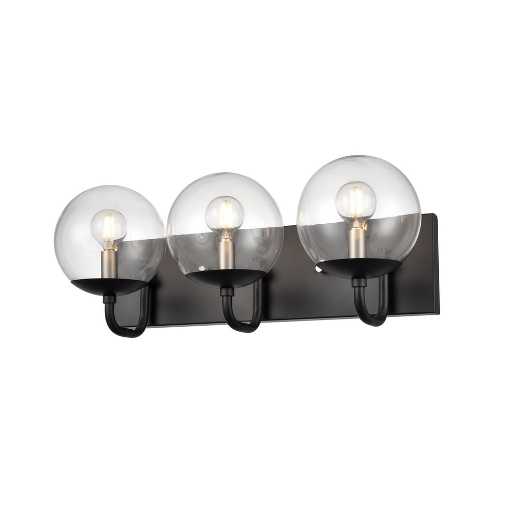 DVI Canada - Three Light Vanity - Mackenzie Delta - Multiple Finishes And Ebony w/Clear Glass- Union Lighting Luminaires Decor