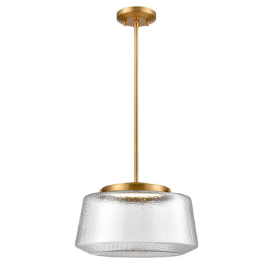 DVI Canada - LED Pendant - Lunenberg Cct - Brass w/Hammered Clear Glass- Union Lighting Luminaires Decor