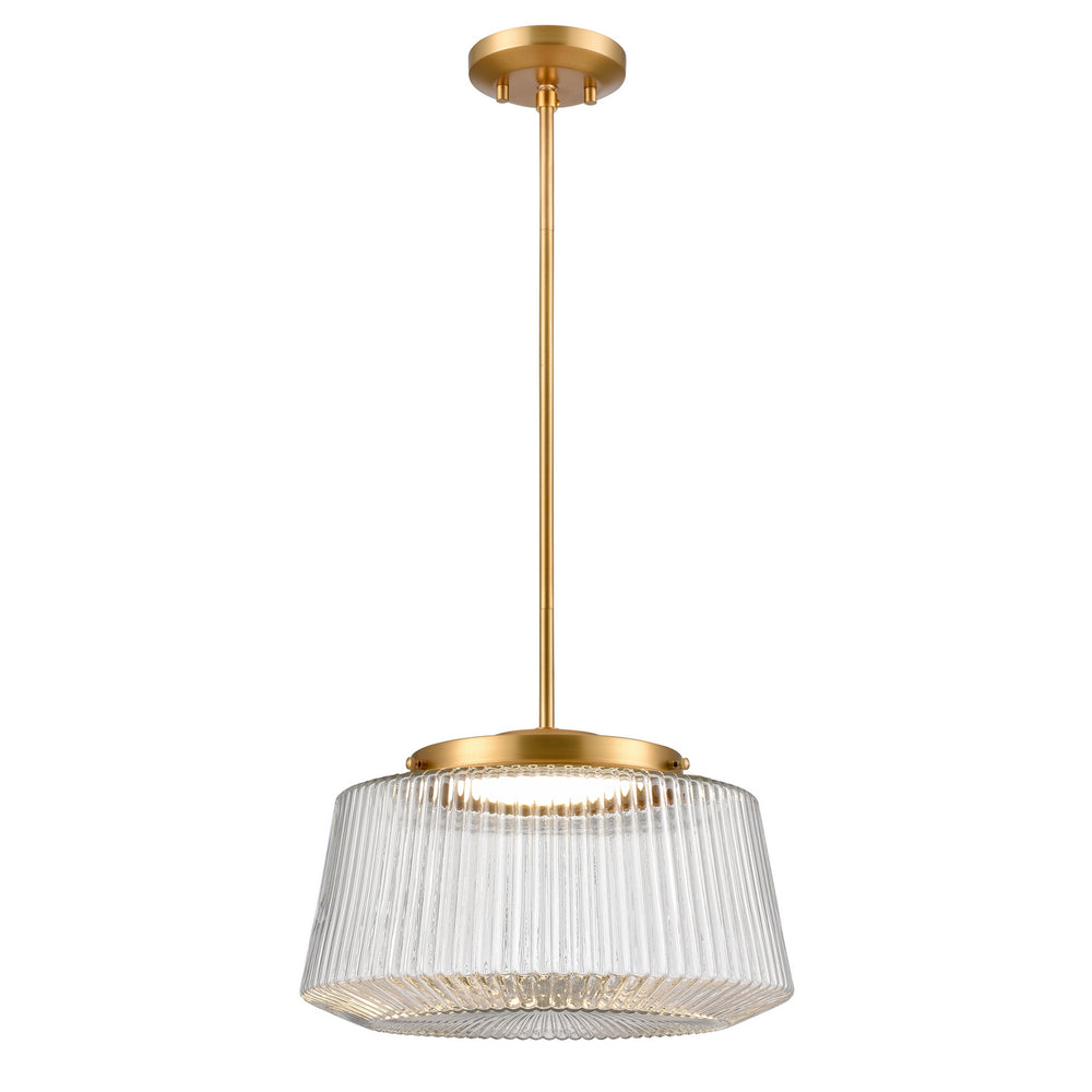 DVI Canada - LED Pendant - Lunenberg Cct - Brass w/Ribbed Clear Glass- Union Lighting Luminaires Decor