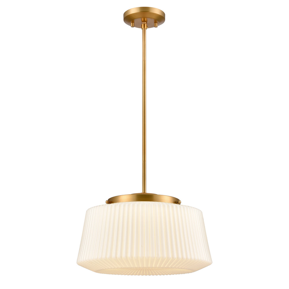 DVI Canada - LED Pendant - Lunenberg Cct - Brass w/Ribbed Opal Glass- Union Lighting Luminaires Decor
