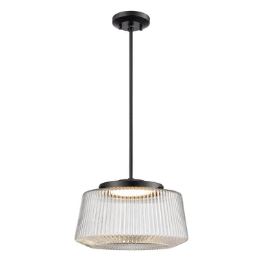 DVI Canada - LED Pendant - Lunenberg Cct - Ebony w/Ribbed Clear Glass- Union Lighting Luminaires Decor