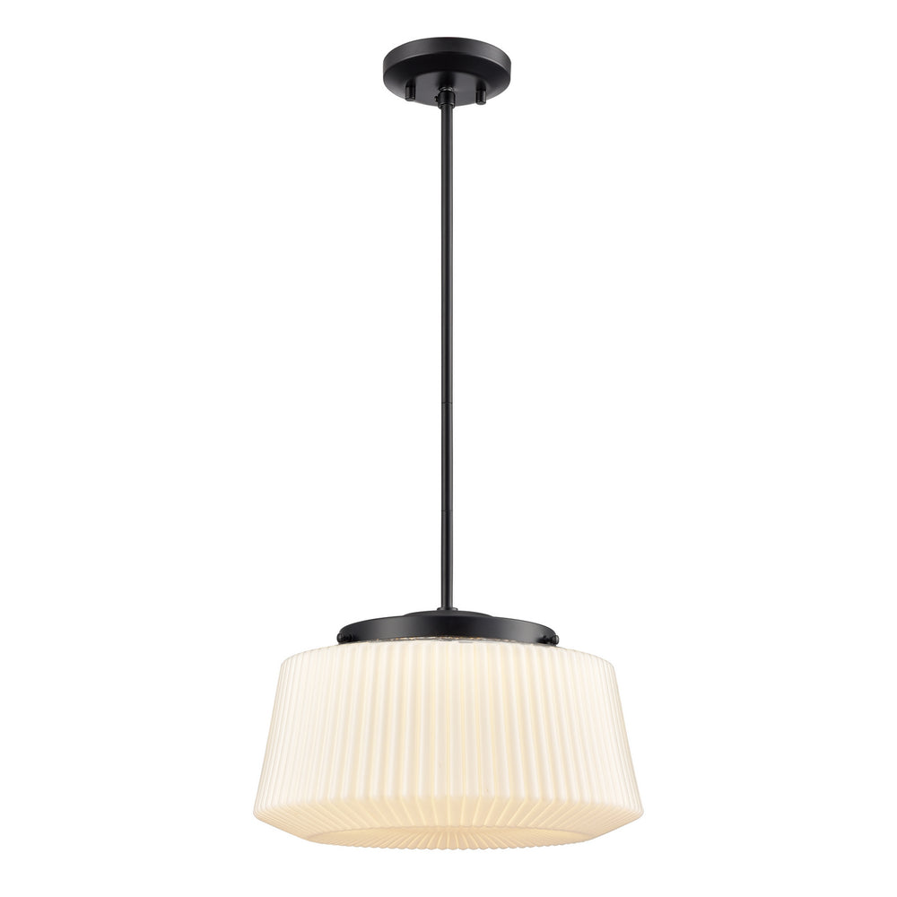 DVI Canada - LED Pendant - Lunenberg Cct - Ebony w/Ribbed Opal Glass- Union Lighting Luminaires Decor