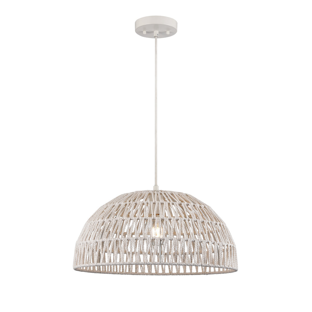 DVI Canada - One Light Pendant - Lac Du Bonnet - Matte White And White Yarn- Union Lighting Luminaires Decor