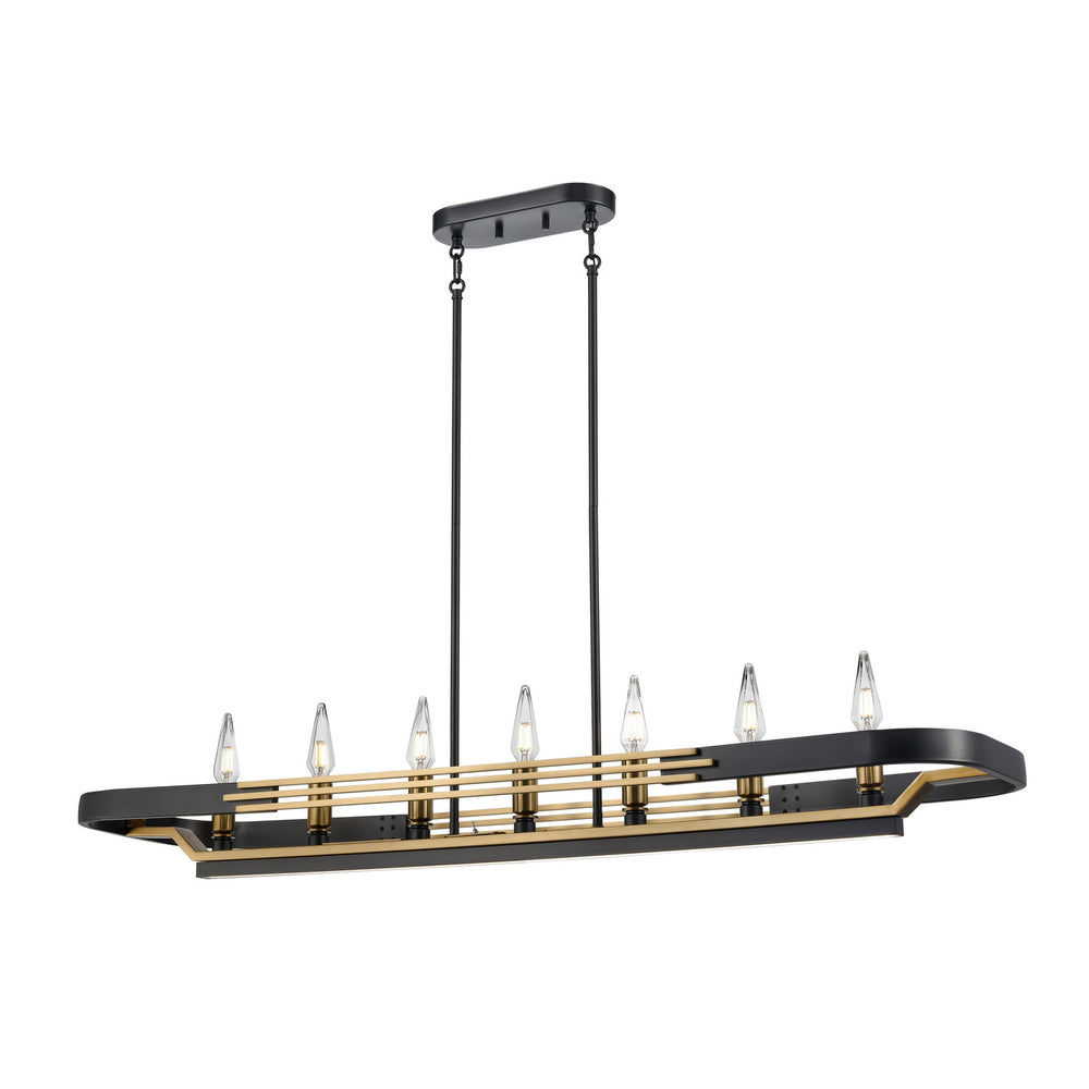 DVI Canada - Seven Light Linear Pendant - Aletheia Hybrid Cct - Brass And Graphite- Union Lighting Luminaires Decor