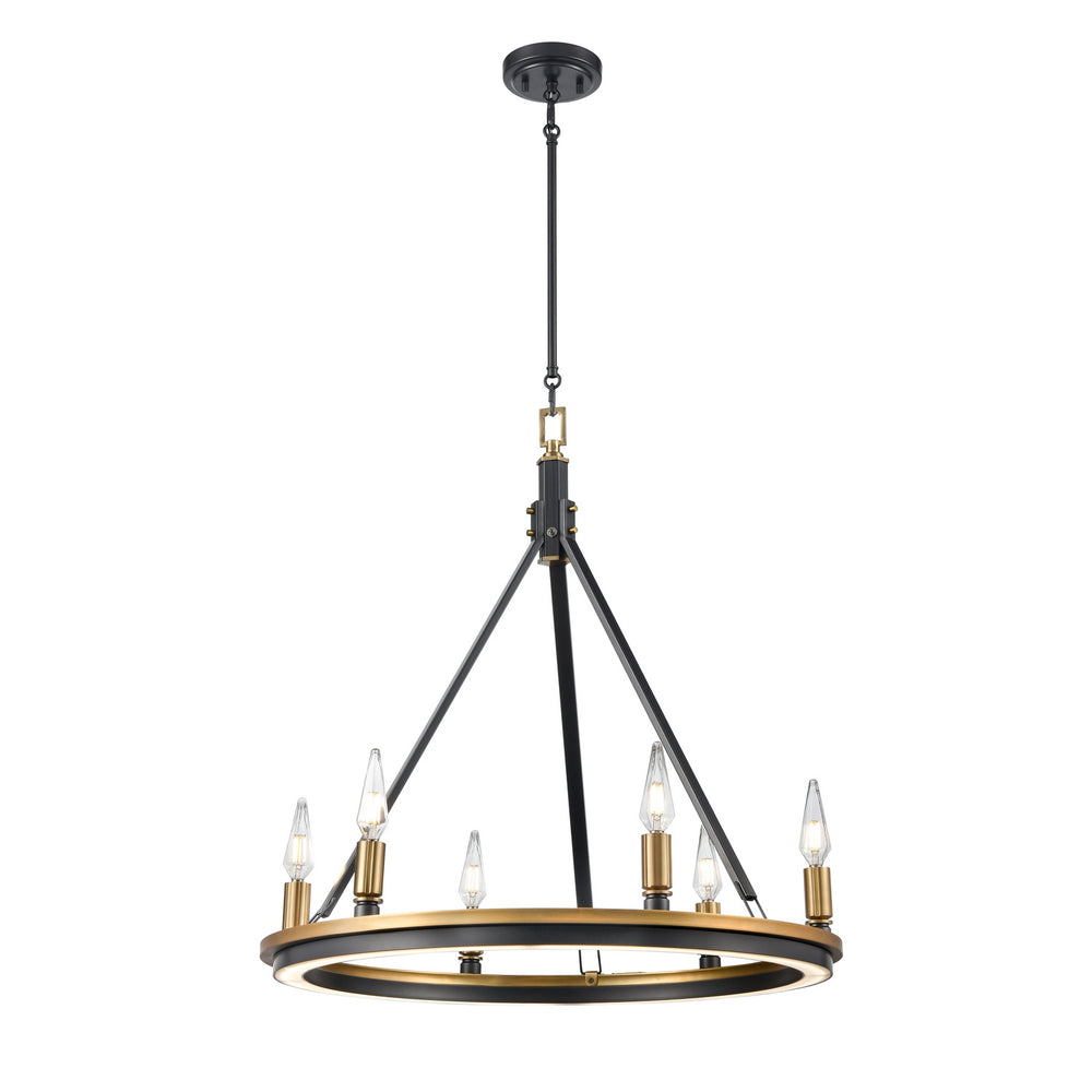 DVI Canada - Six Light Chandelier - Aletheia Hybrid Cct - Brass And Graphite- Union Lighting Luminaires Decor
