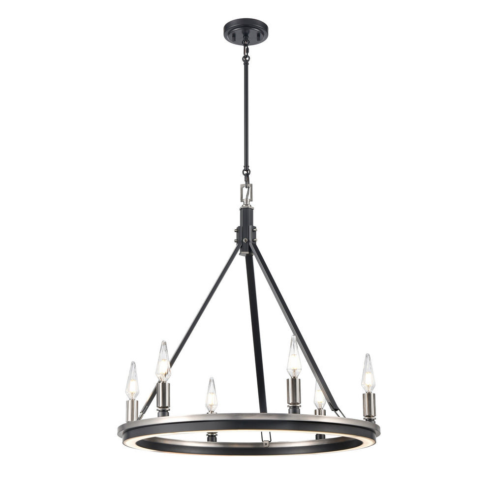 DVI Canada - Six Light Chandelier - Aletheia Hybrid Cct - Satin Nickel And Graphite- Union Lighting Luminaires Decor