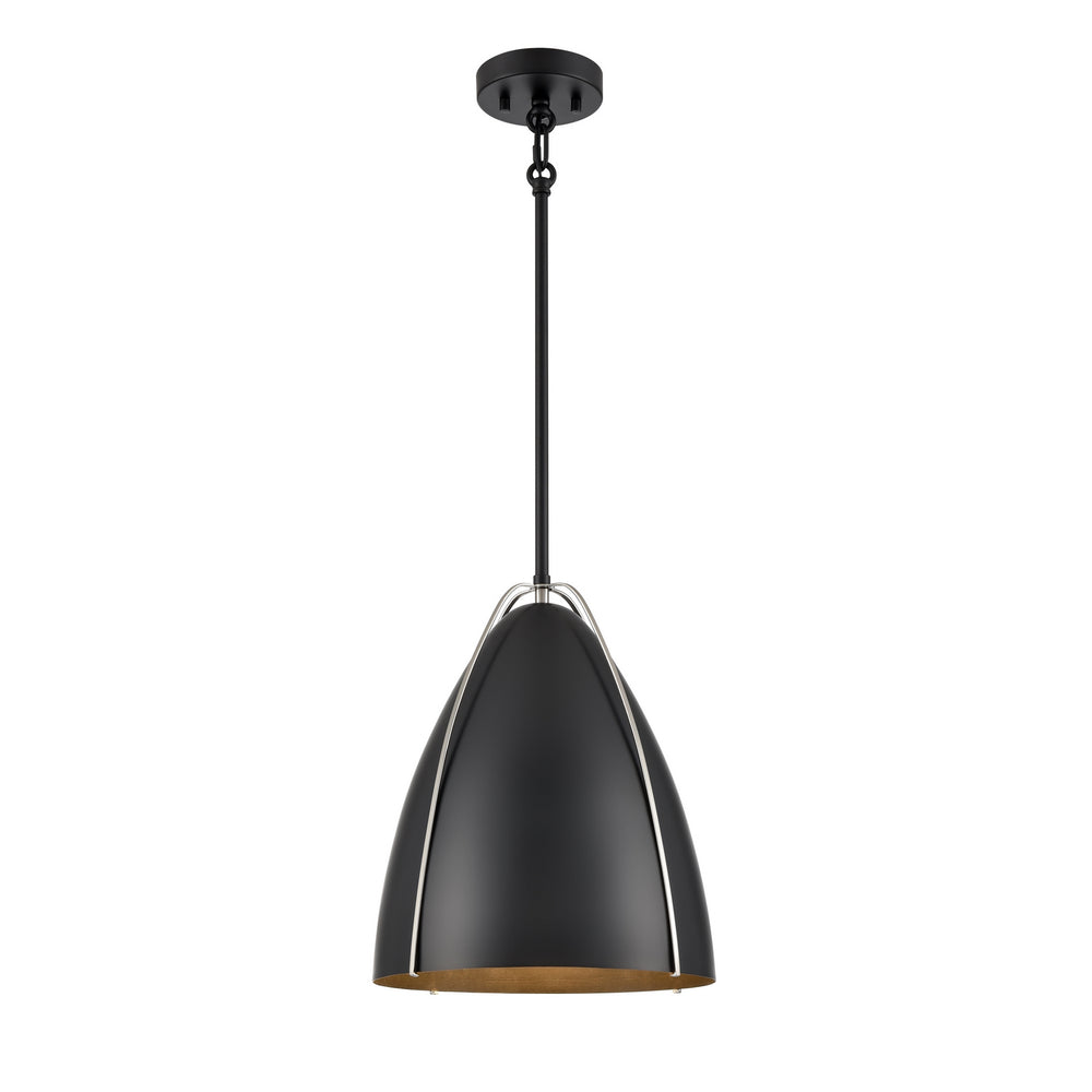 DVI Canada - One Light Pendant - Saguenay - Ebony And Satin Nickel- Union Lighting Luminaires Decor