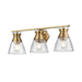 DVI Canada - Three Light Vanity - Sunnybrook - Brass w/Crackle Glass- Union Lighting Luminaires Decor