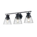 DVI Canada - Three Light Vanity - Sunnybrook - Ebony w/Crackle Glass- Union Lighting Luminaires Decor