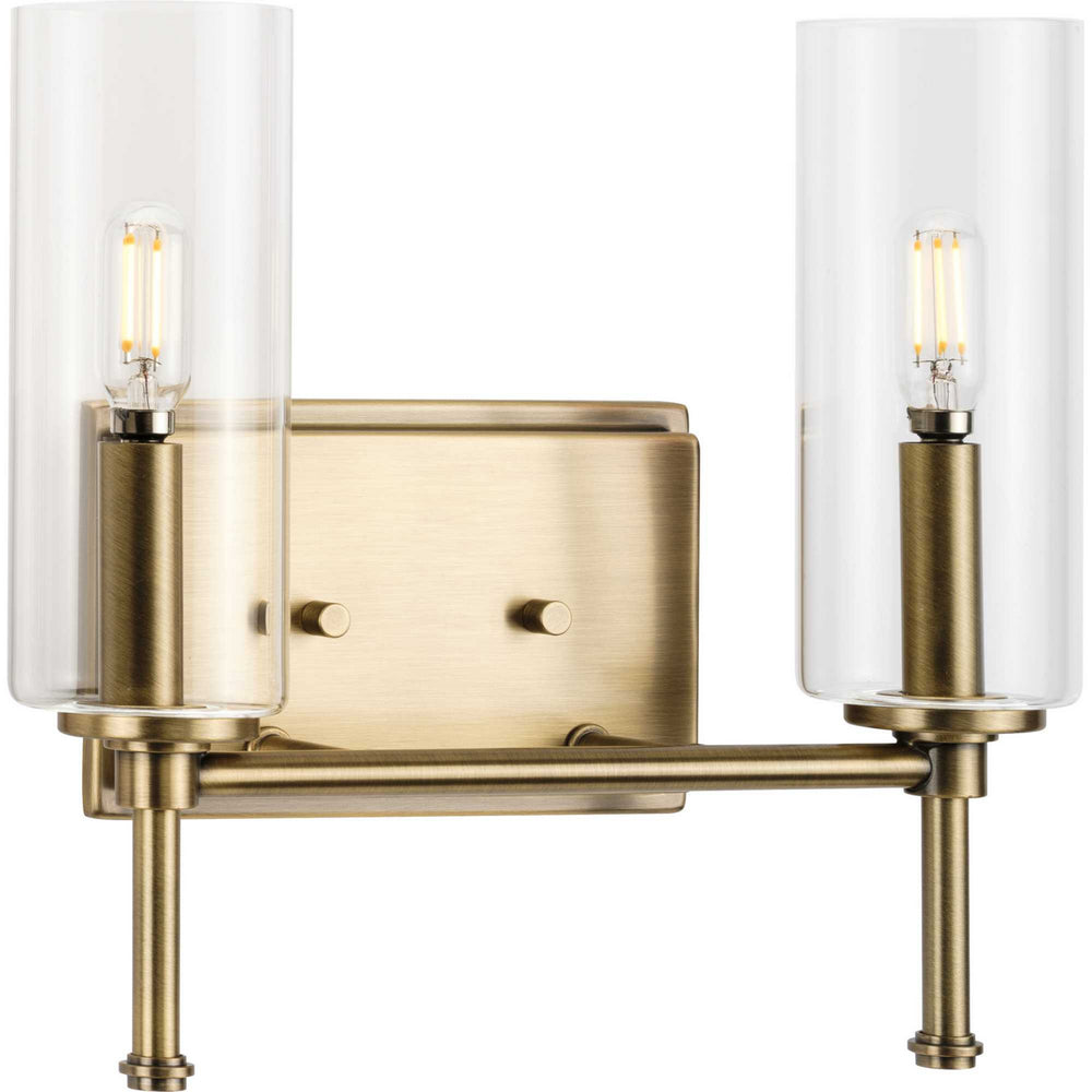 Progress Canada - Two Light Bath Vanity - Elara - Vintage Brass- Union Lighting Luminaires Decor