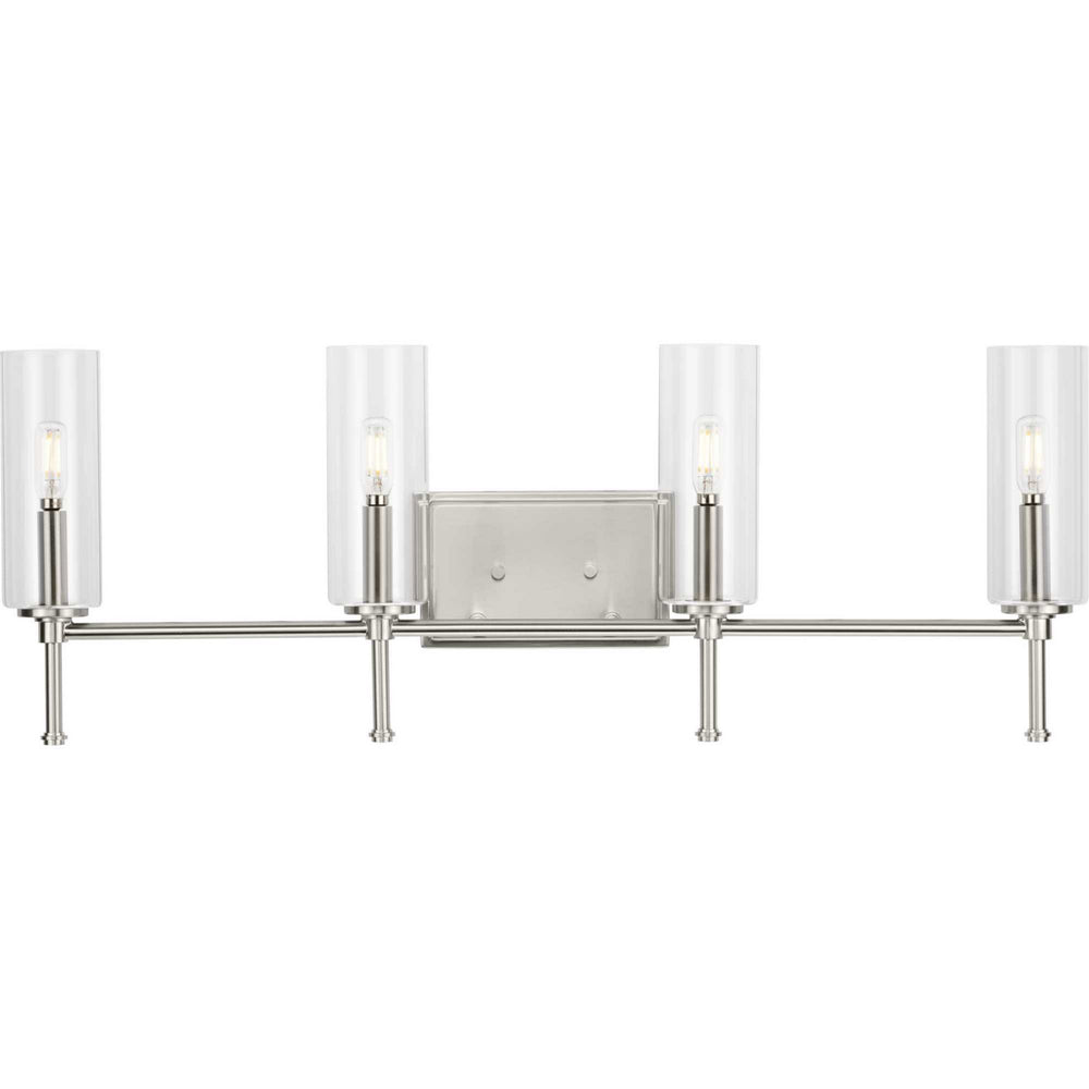 Progress Canada - Four Light Bath Vanity - Elara - Brushed Nickel- Union Lighting Luminaires Decor