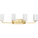 Progress Canada - Four Light Bath Vanity - Cowan - Satin Brass- Union Lighting Luminaires Decor