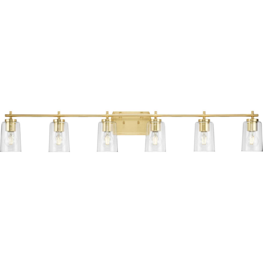 Progress Canada - Six Light Bath Vanity - Adley - Satin Brass- Union Lighting Luminaires Decor