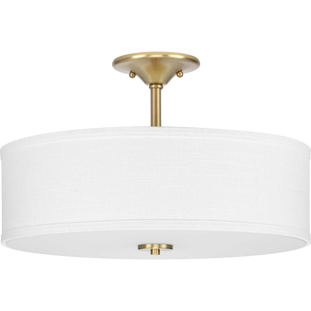 Progress Canada - Three Light Semi-Flush Mount - Inspire - Satin Brass- Union Lighting Luminaires Decor
