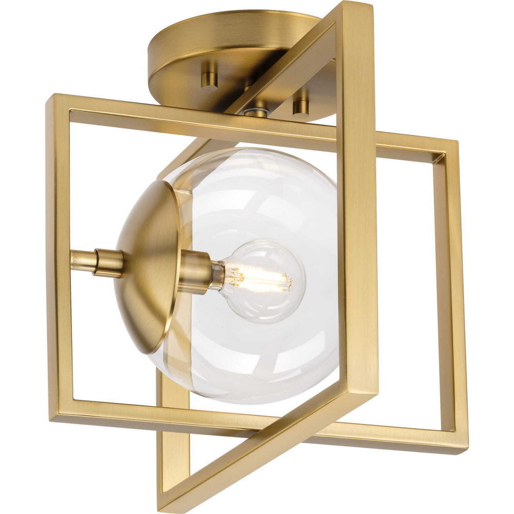 Progress Canada - One Light Semi-Flush Mount - Atwell - Brushed Bronze- Union Lighting Luminaires Decor