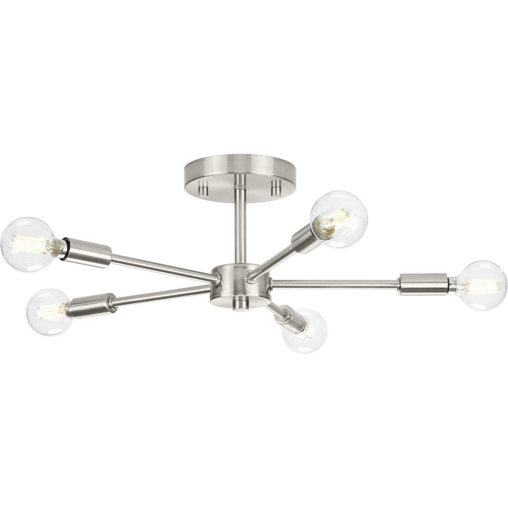 Progress Canada - Five Light Semi-Flush Mount - Delayne - Brushed Nickel- Union Lighting Luminaires Decor