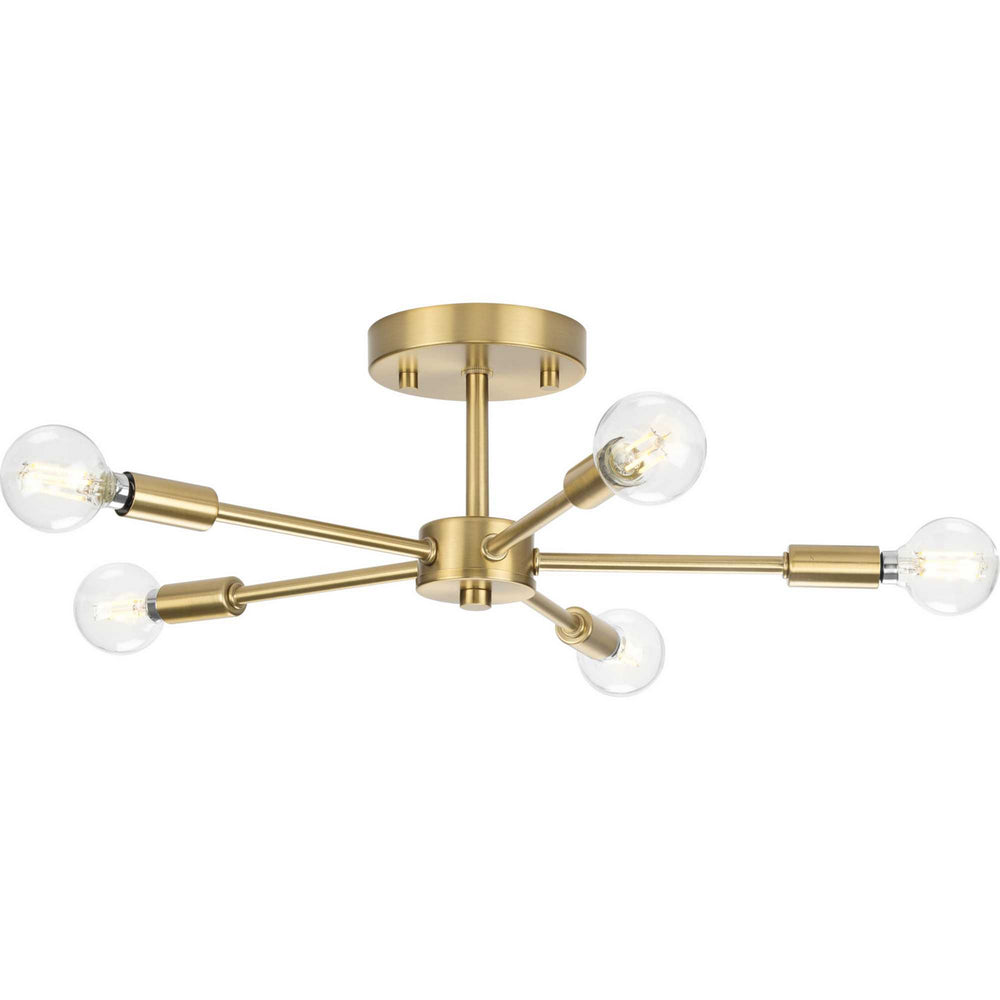 Progress Canada - Five Light Semi-Flush Mount - Delayne - Brushed Bronze- Union Lighting Luminaires Decor