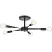 Progress Canada - Five Light Semi-Flush Mount - Delayne - Matte Black- Union Lighting Luminaires Decor