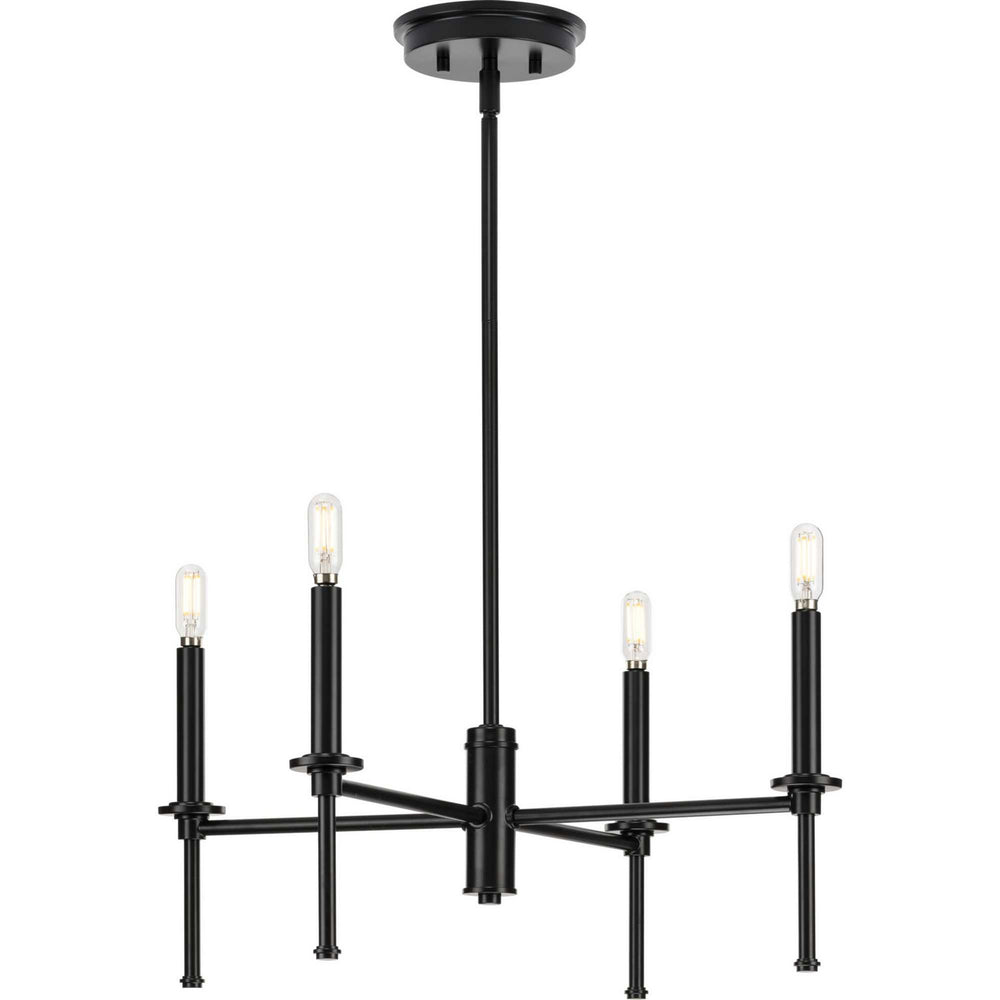Progress Canada - Four Light Chandelier - Elara - Matte Black- Union Lighting Luminaires Decor