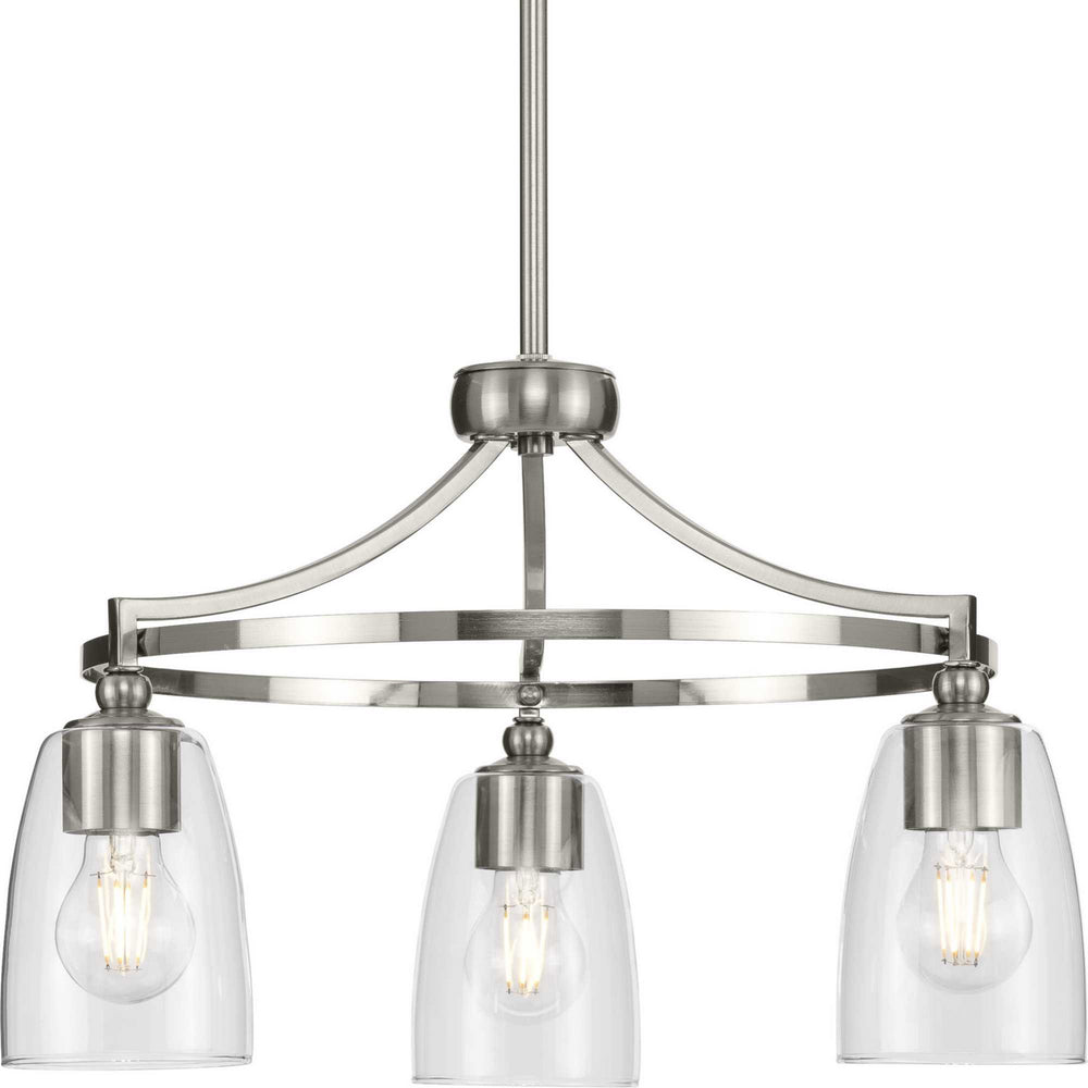 Progress Canada - Three Light Chandelier - Parkhurst - Brushed Nickel- Union Lighting Luminaires Decor