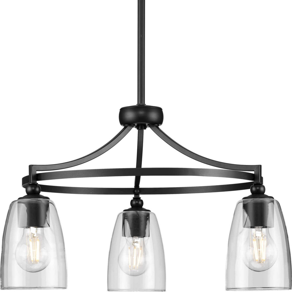 Progress Canada - Three Light Chandelier - Parkhurst - Matte Black- Union Lighting Luminaires Decor