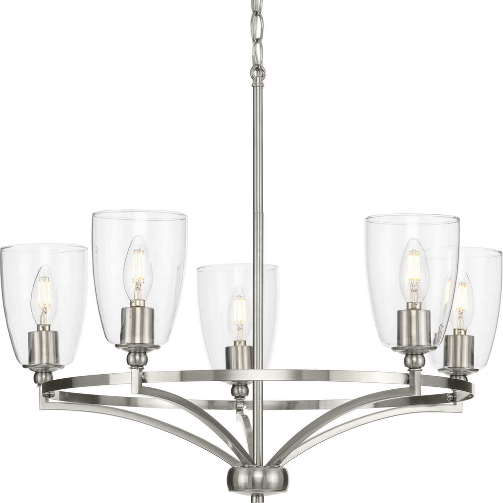 Progress Canada - Five Light Chandelier - Parkhurst - Brushed Nickel- Union Lighting Luminaires Decor