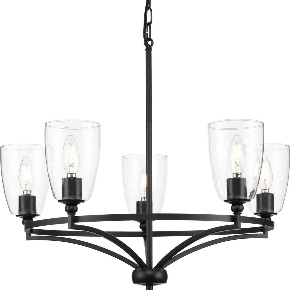 Progress Canada - Five Light Chandelier - Parkhurst - Matte Black- Union Lighting Luminaires Decor