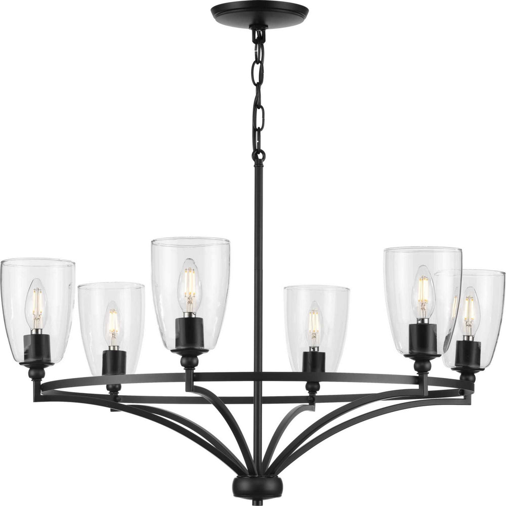 Progress Canada - Six Light Chandelier - Parkhurst - Matte Black- Union Lighting Luminaires Decor