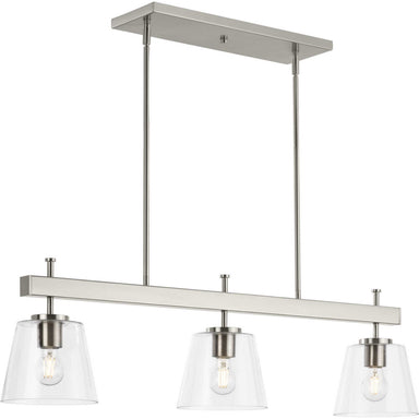Progress Canada - Three Light Linear Island Chandelier - Saffert - Brushed Nickel- Union Lighting Luminaires Decor