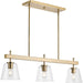 Progress Canada - Three Light Linear Island Chandelier - Saffert - Vintage Brass- Union Lighting Luminaires Decor